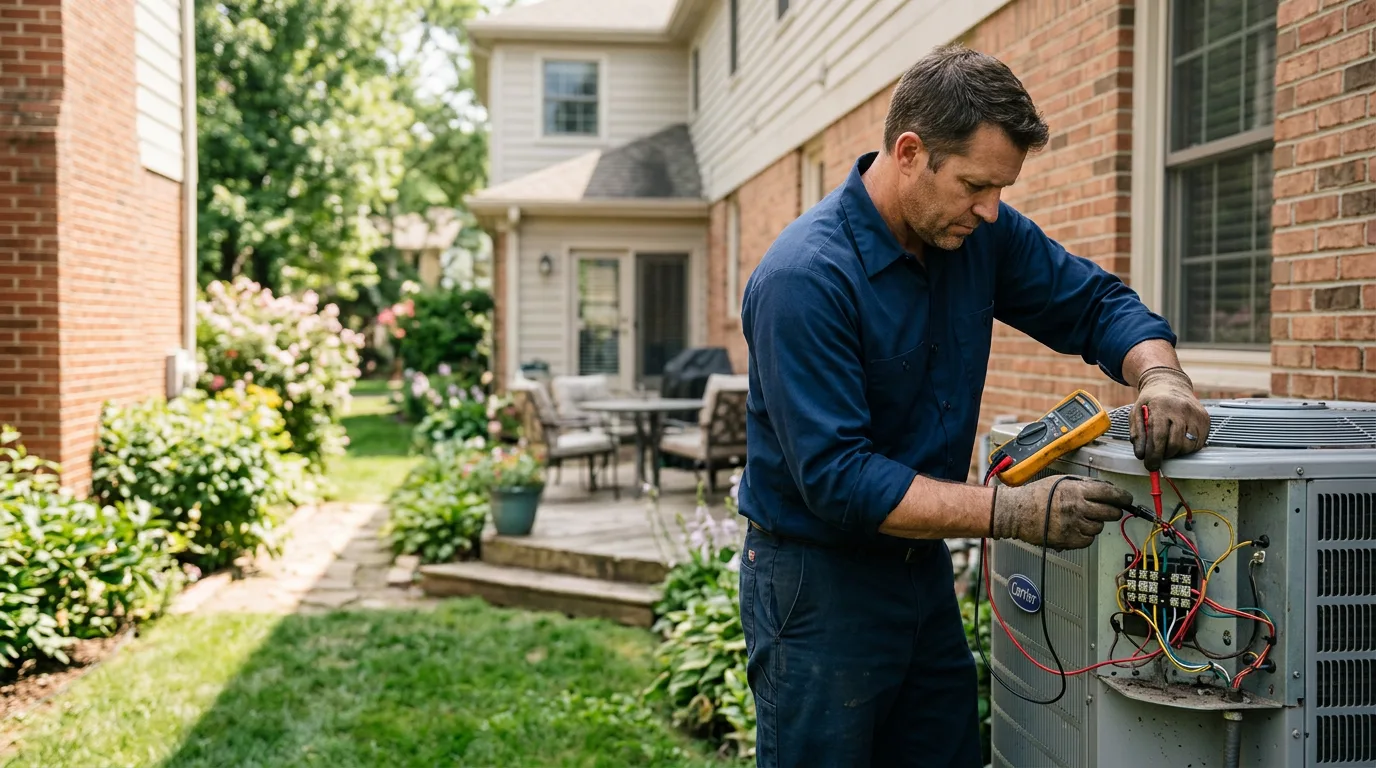 HVAC technician working near East Rochester, OH